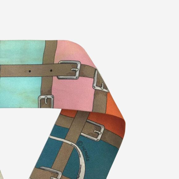 Hermes Grand Manege Twilly Multicolor 100% Silk Scarf - Picture 4 of 9